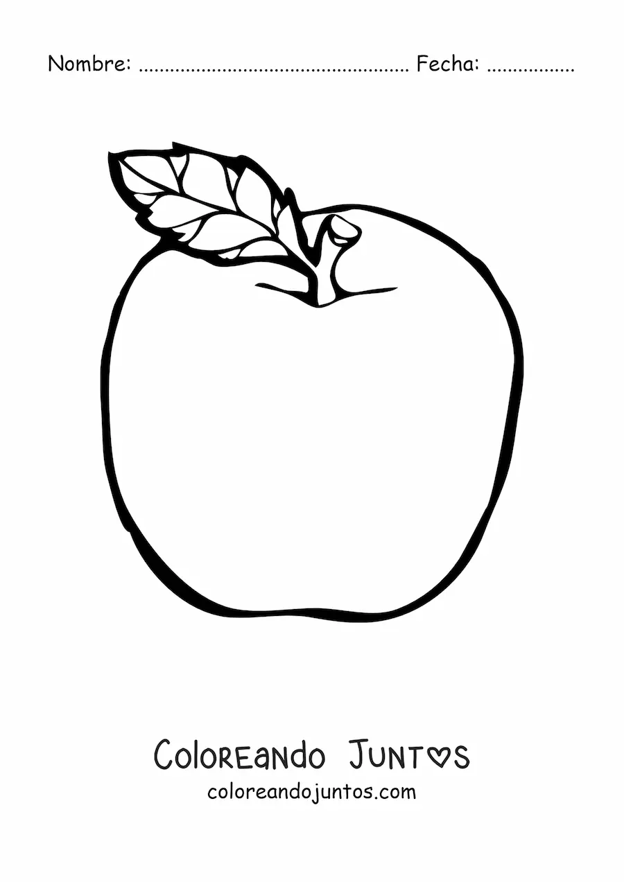 Imagen para colorear de una manzana