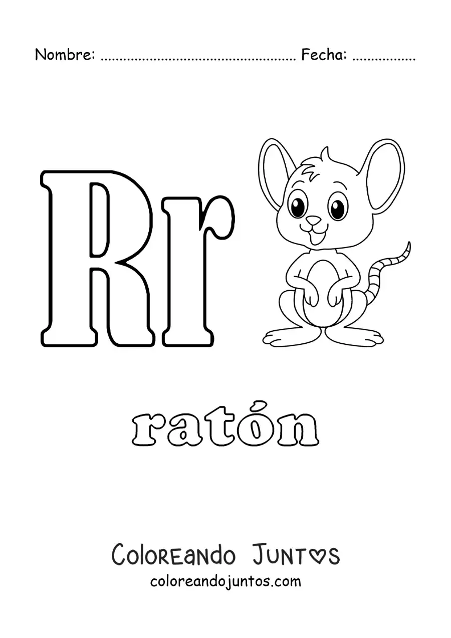 Imagen para colorear de r de ratón
