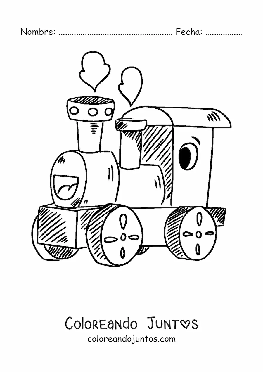 Imagen para colorear de un tren animado