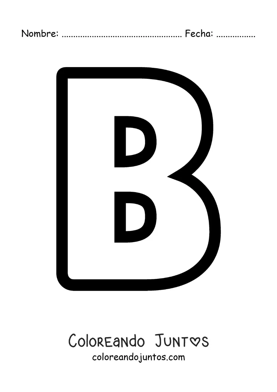 Imagen para colorear de la letra b mayúscula