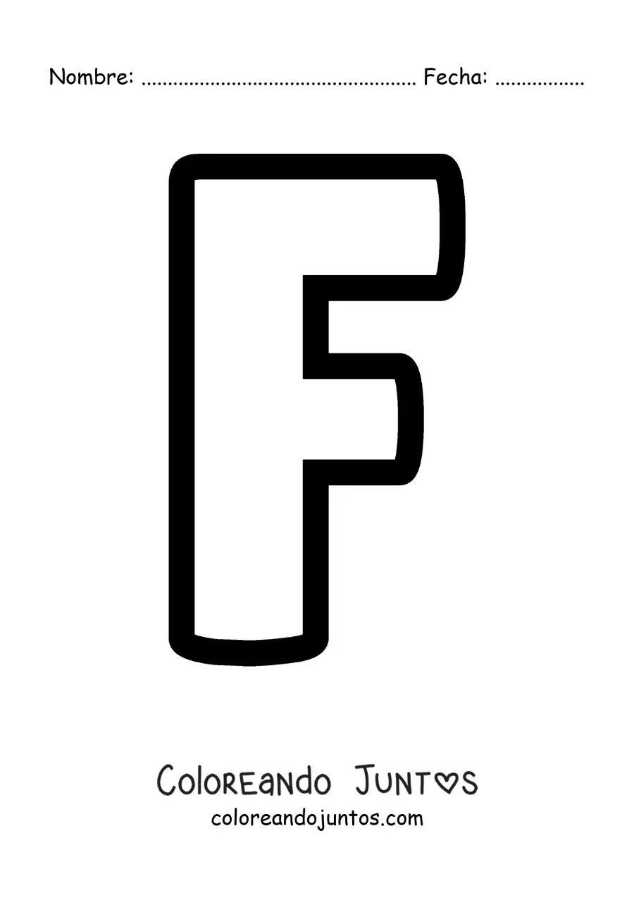 Imagen para colorear de la letra f mayúscula