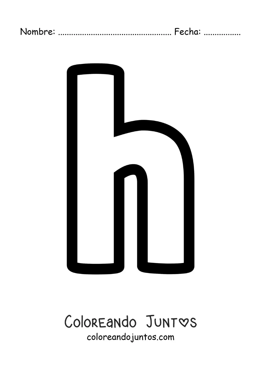 Imagen para colorear de la letra h minúscula