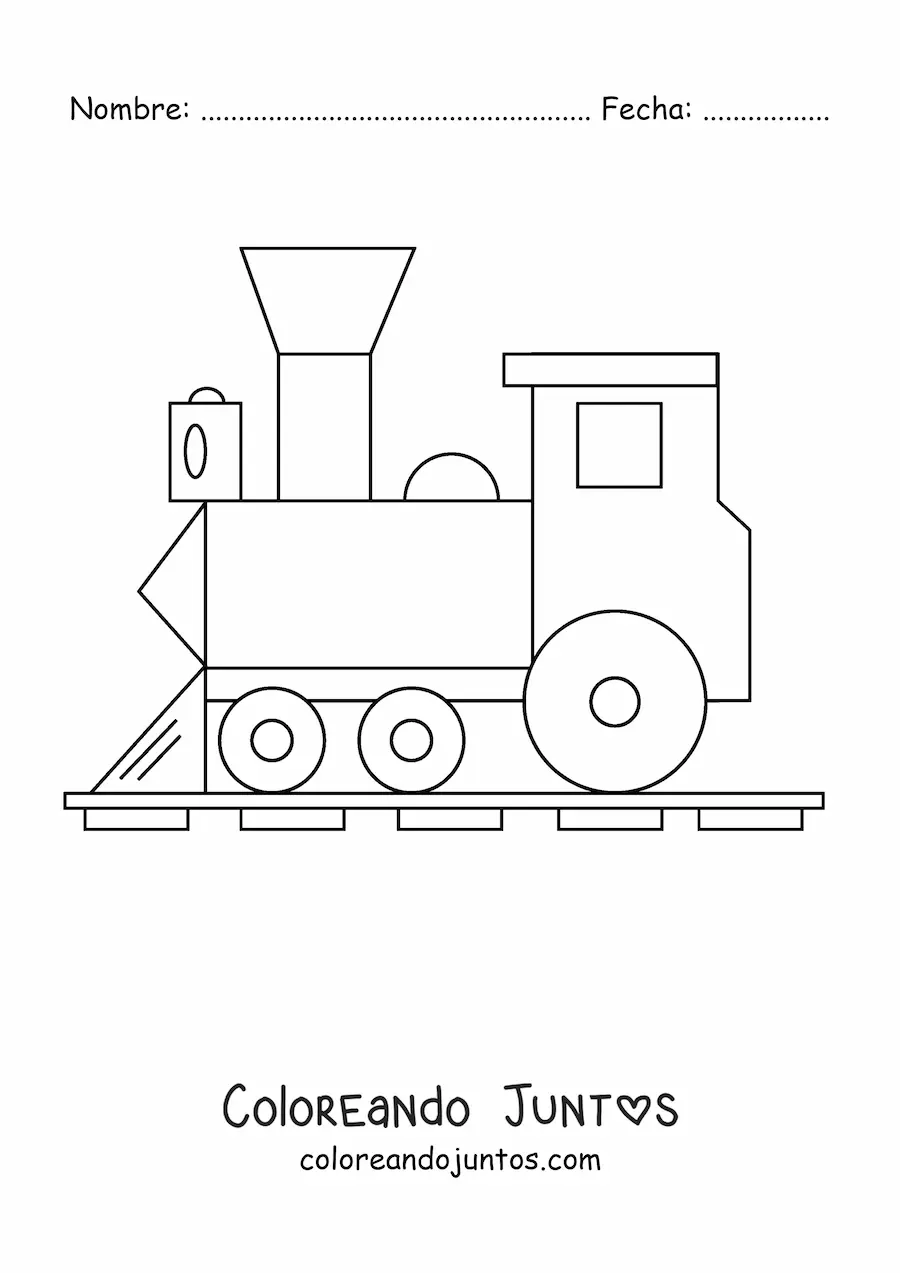 Imagen para colorear de una locomotora sencilla