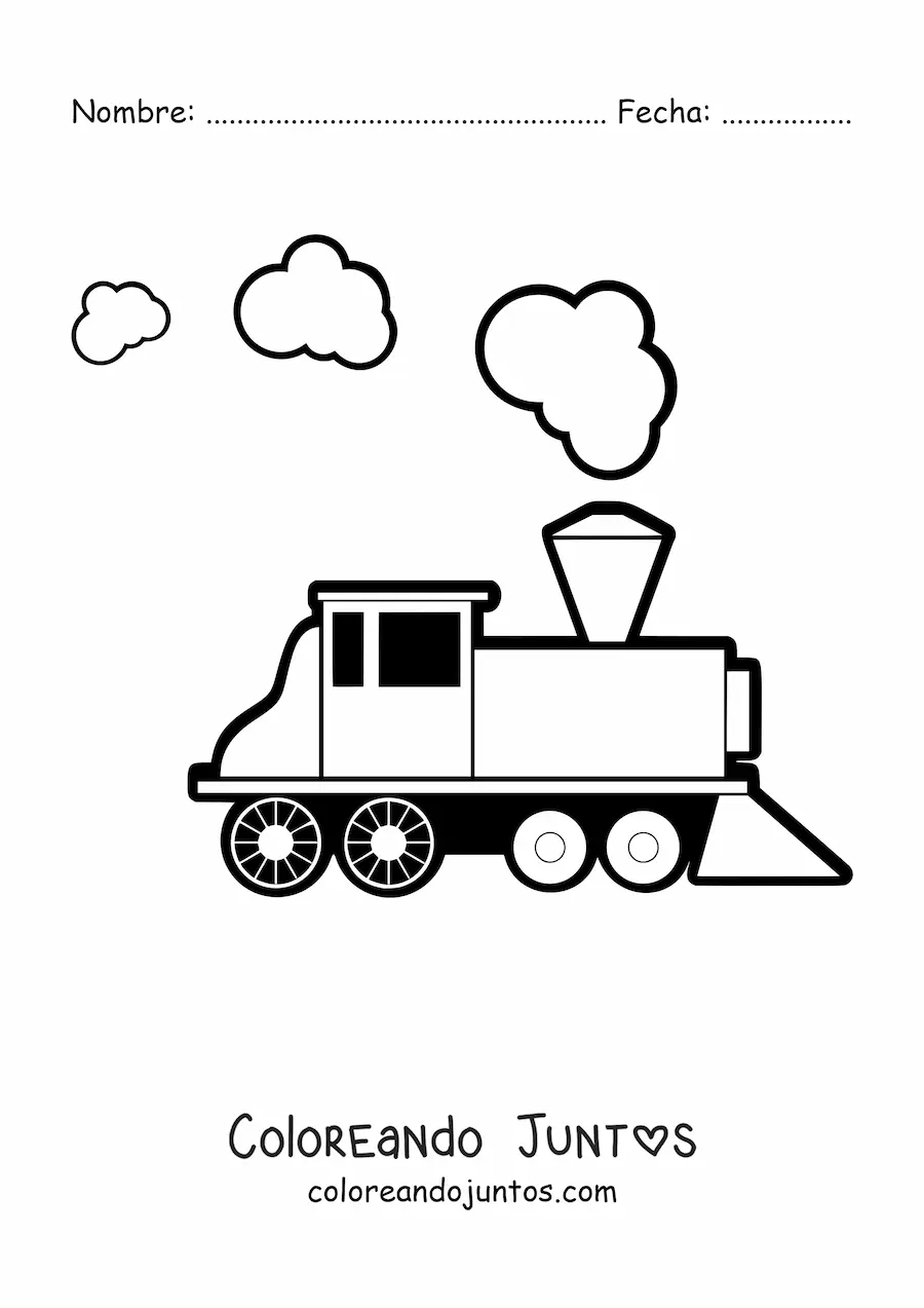 Imagen para colorear de una locomotora encendida