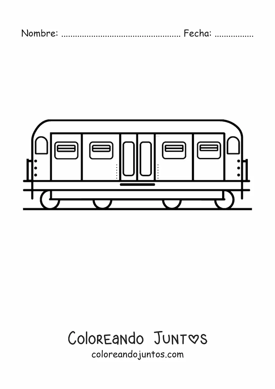 Imagen para colorear de un vagón de tren moderno