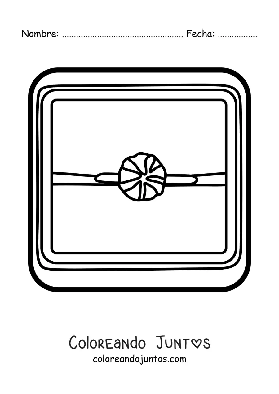 Imagen para colorear de caja con anillo de diamante