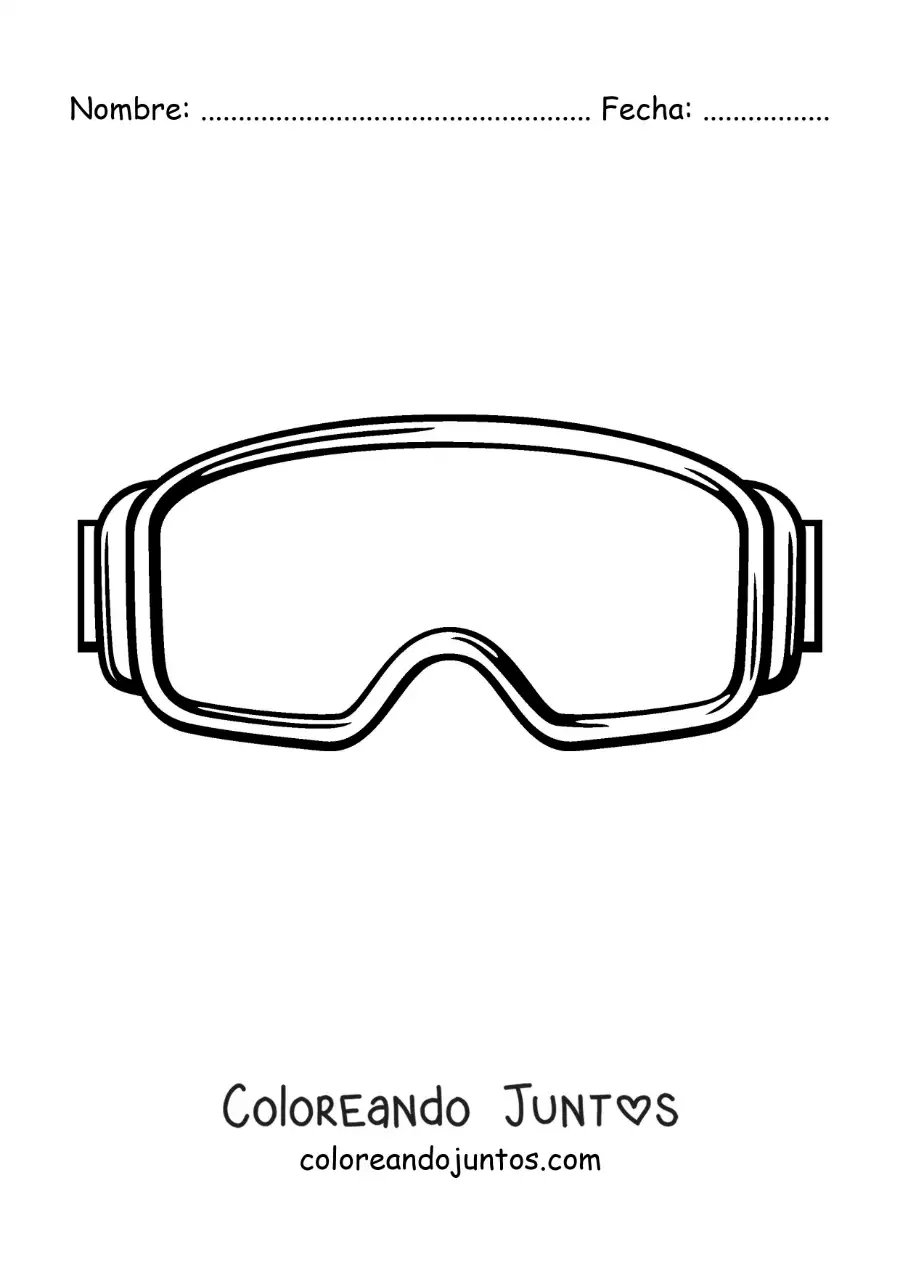 Imagen para colorear de gafas de seguridad