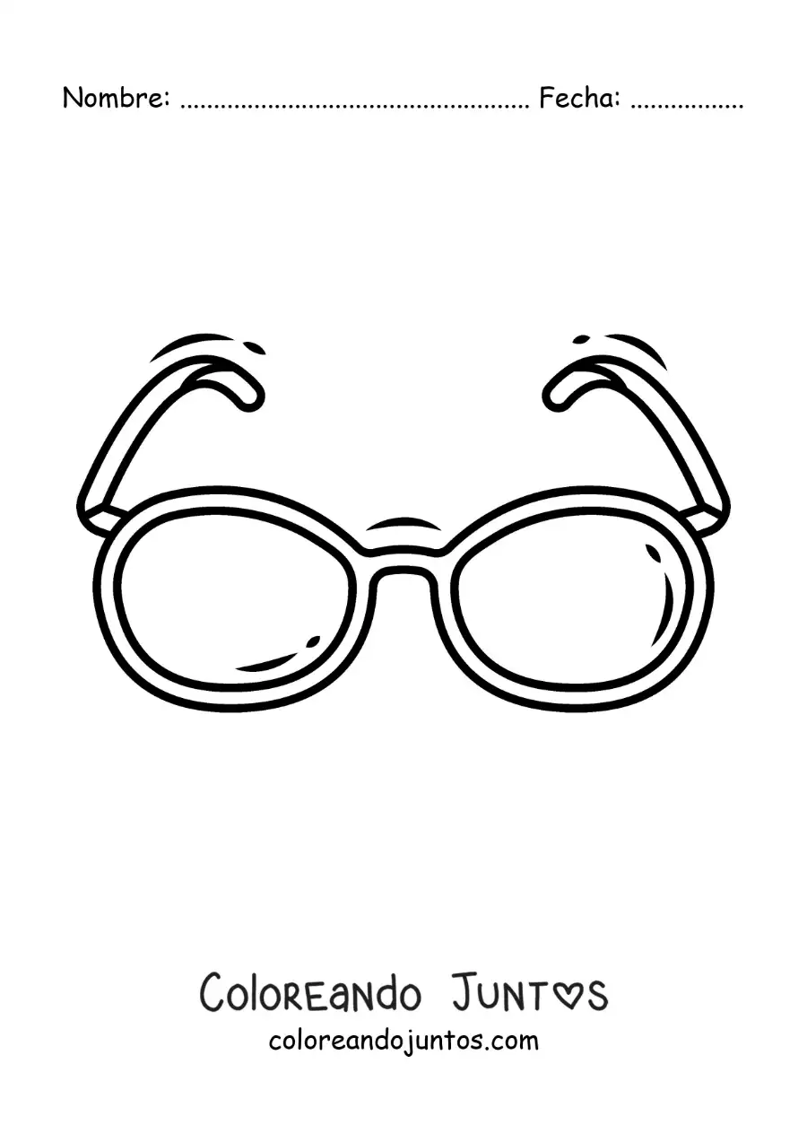Imagen para colorear de par de gafas