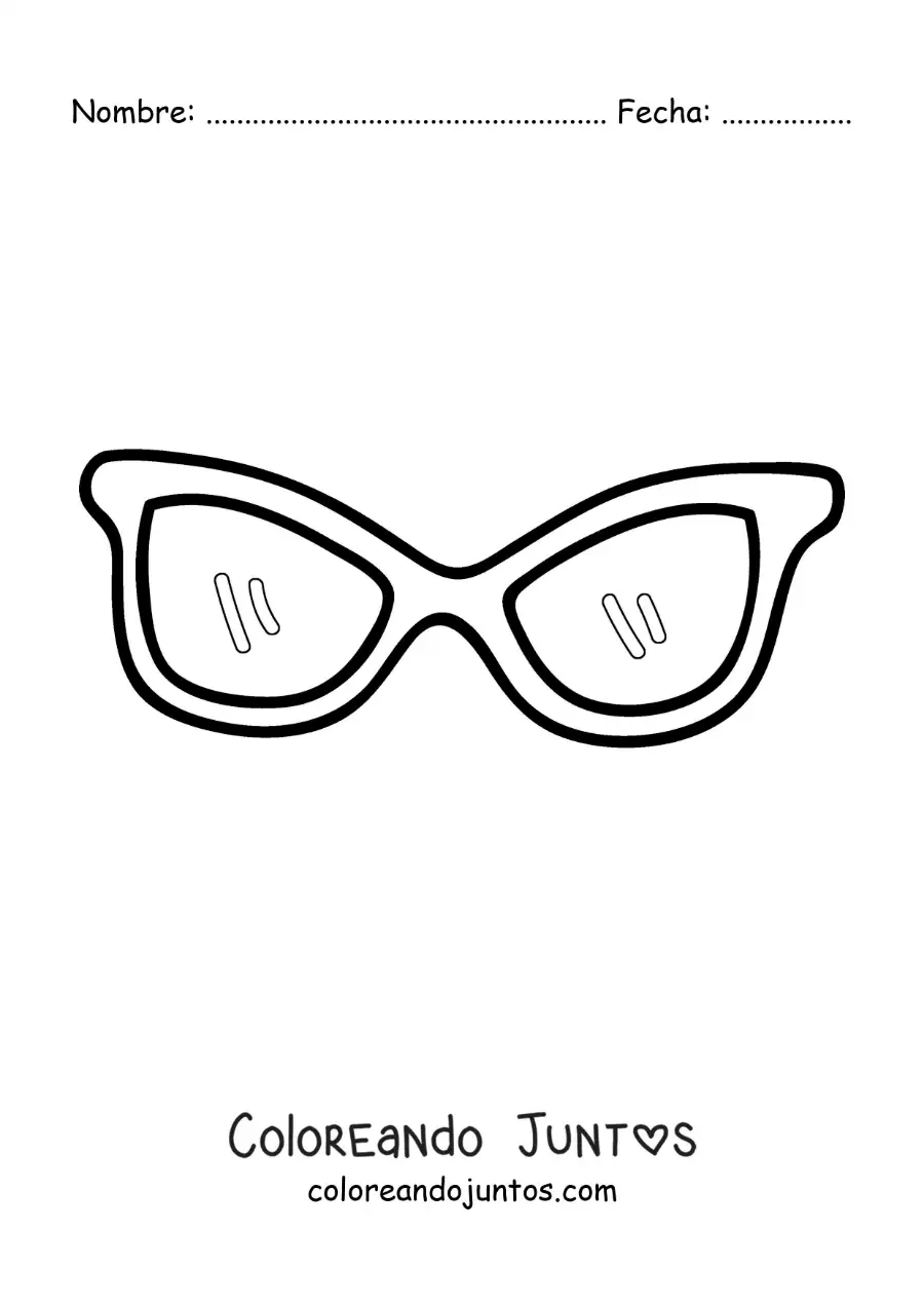 Imagen para colorear de par de gafas de moda