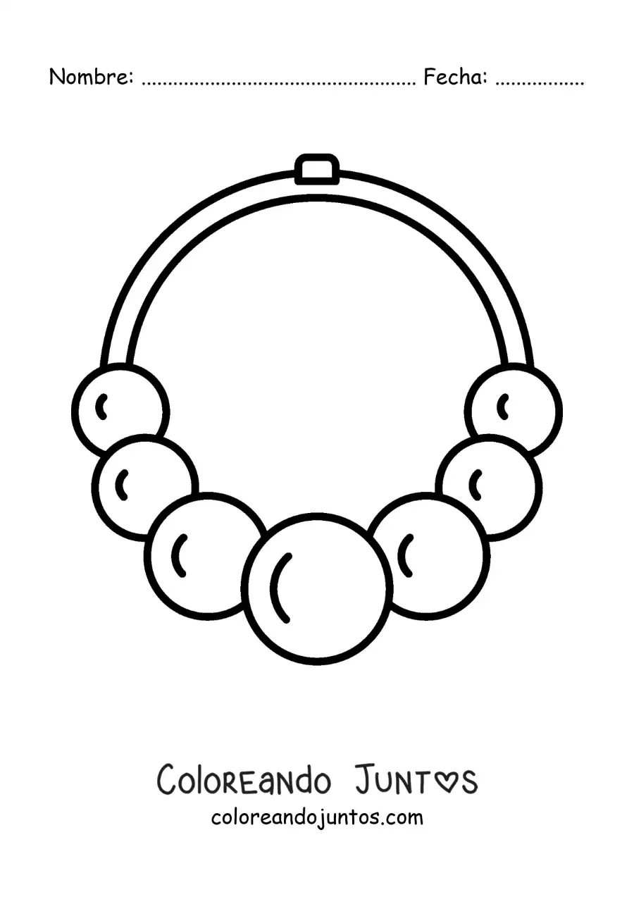 Imagen para colorear de collar de perlas