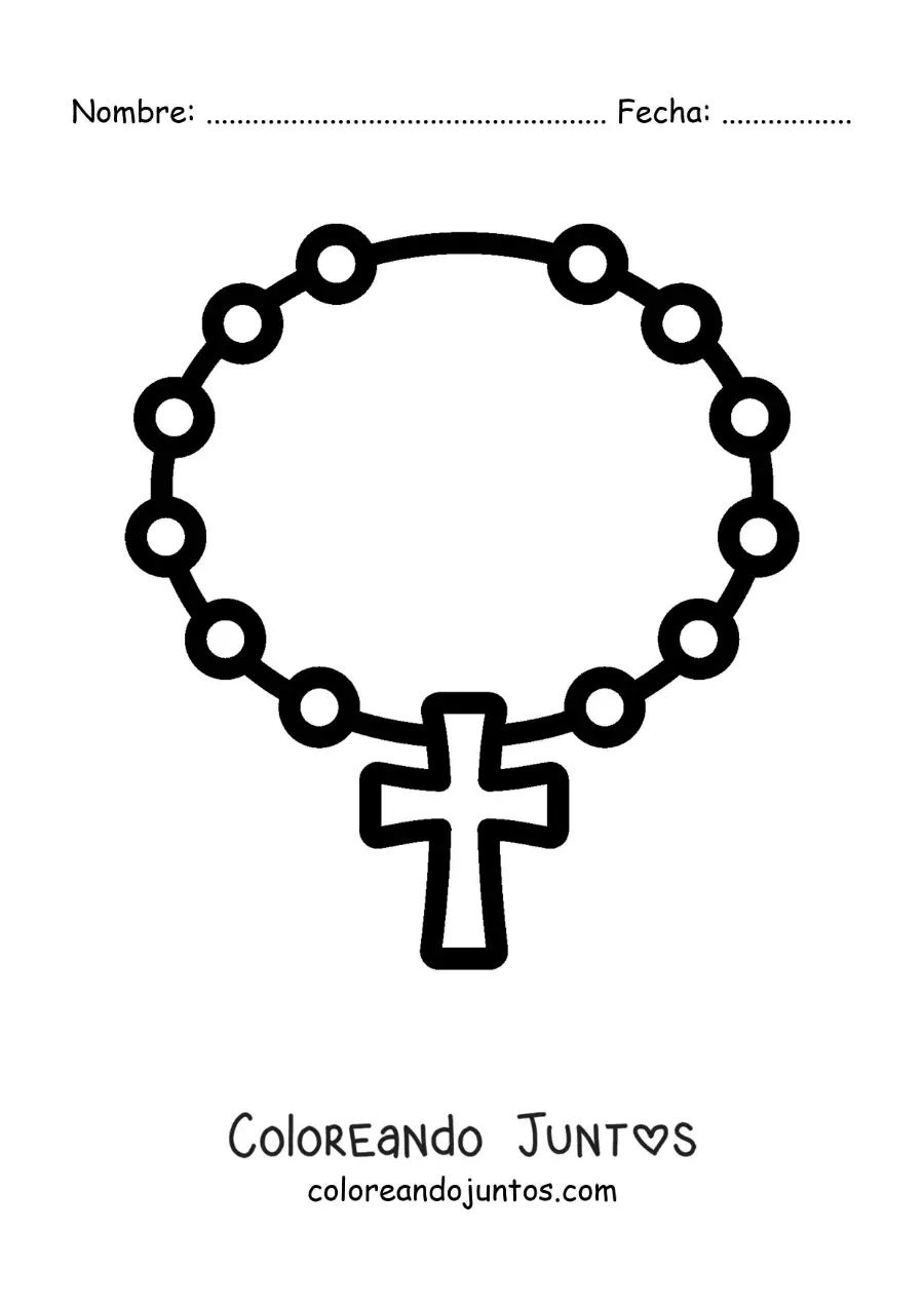 Imagen para colorear de un rosario