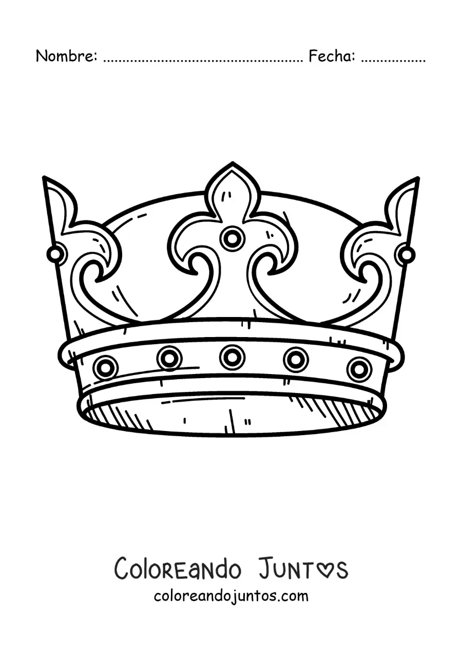Imagen para colorear de corona de rey