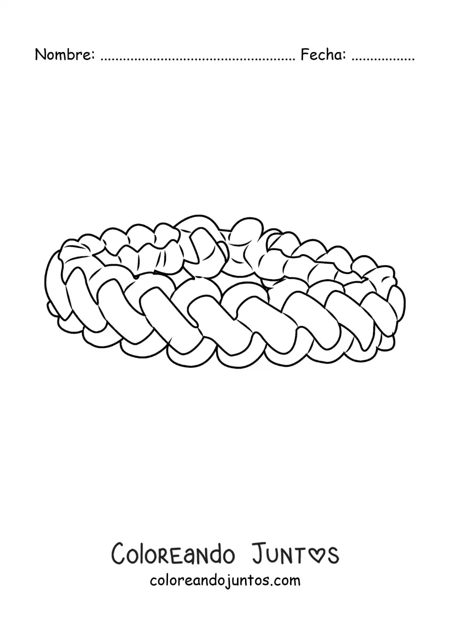 Imagen para colorear de un brazalete de nudos