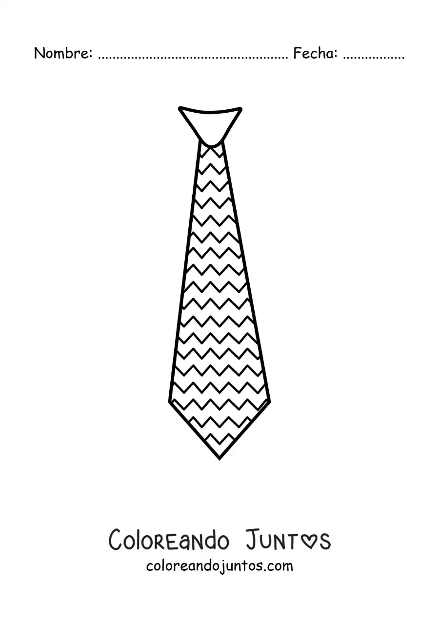 Imagen para colorear de corbata fácil