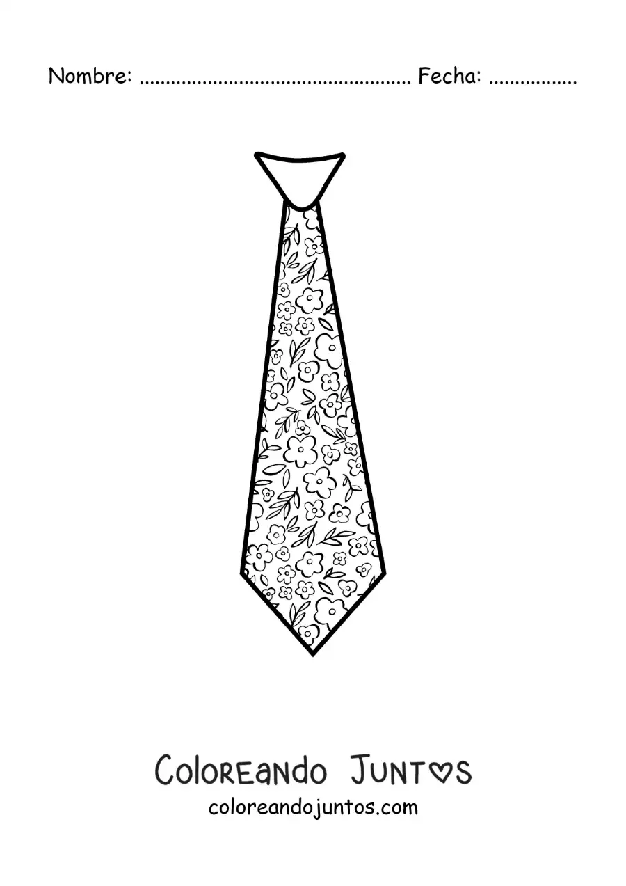 Imagen para colorear de corbata grande