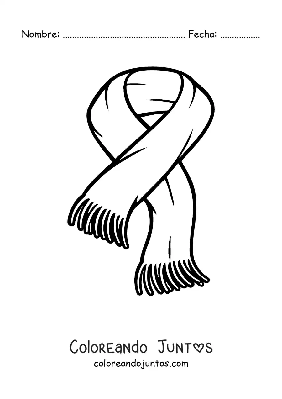 Imagen para colorear de bufanda fácil
