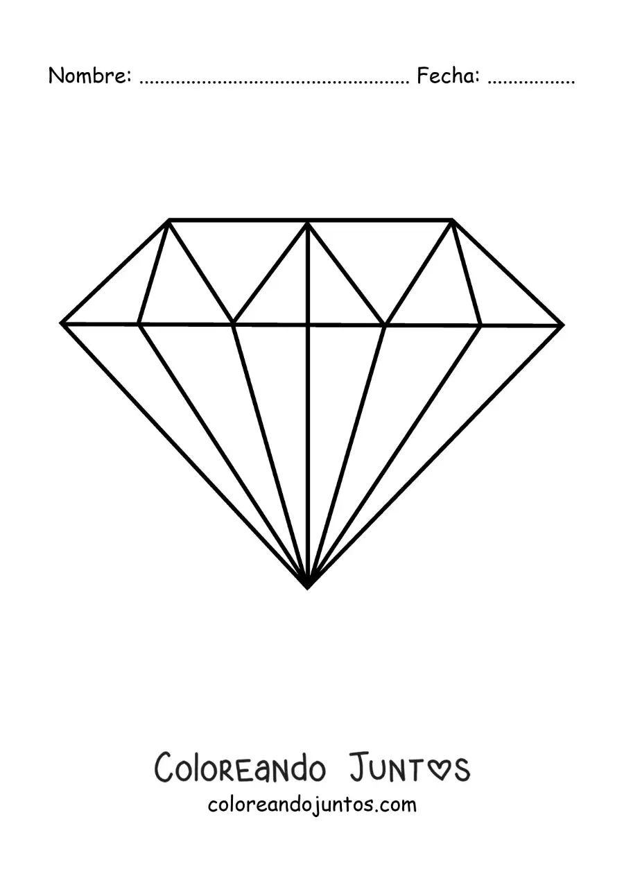 Imagen para colorear de emoji de diamante