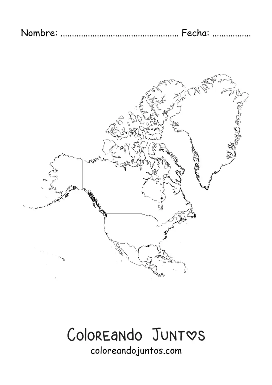 Mapa De América Del Norte Sin Nombres Coloreando Juntos 6375