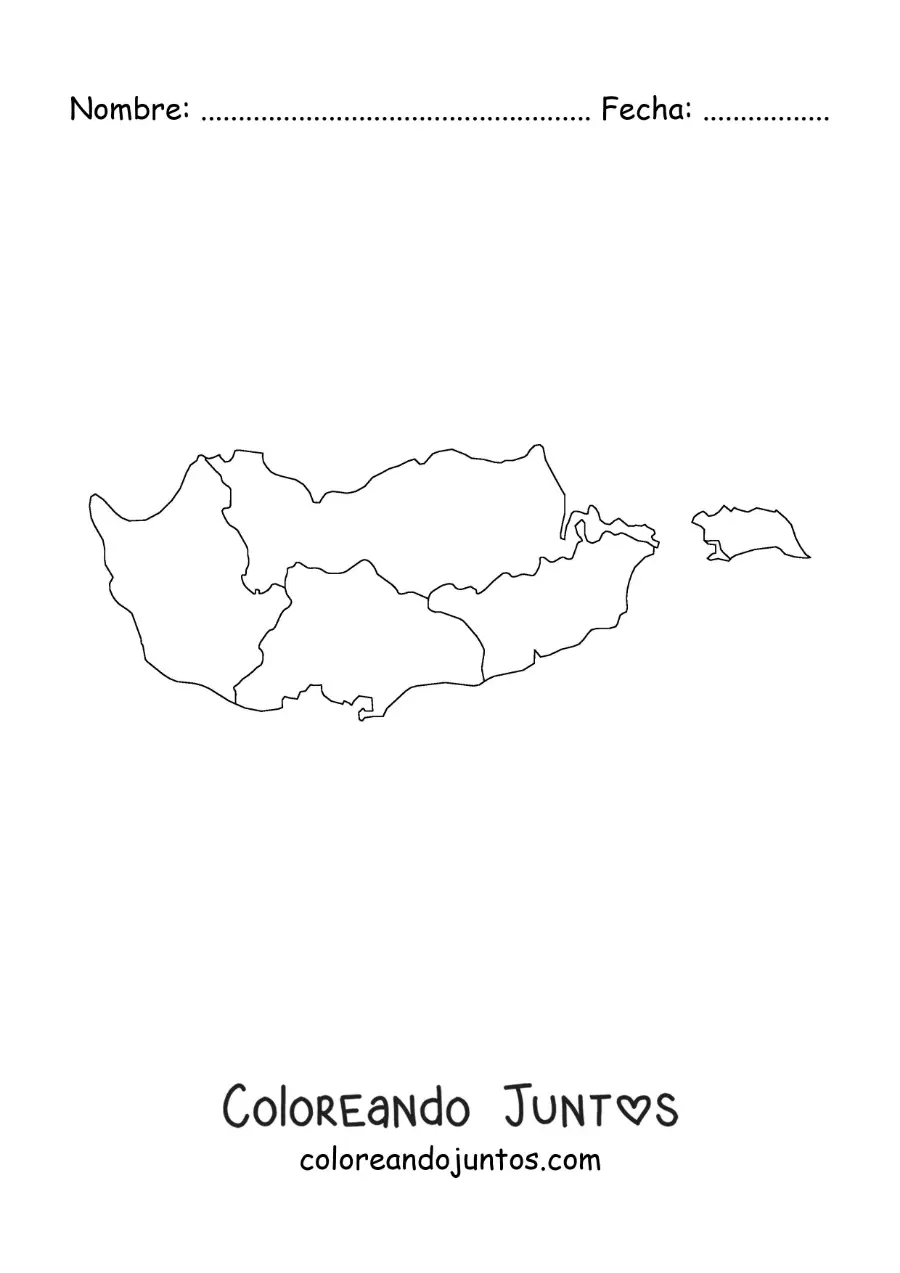 Imagen para colorear de mapa político de Chipre