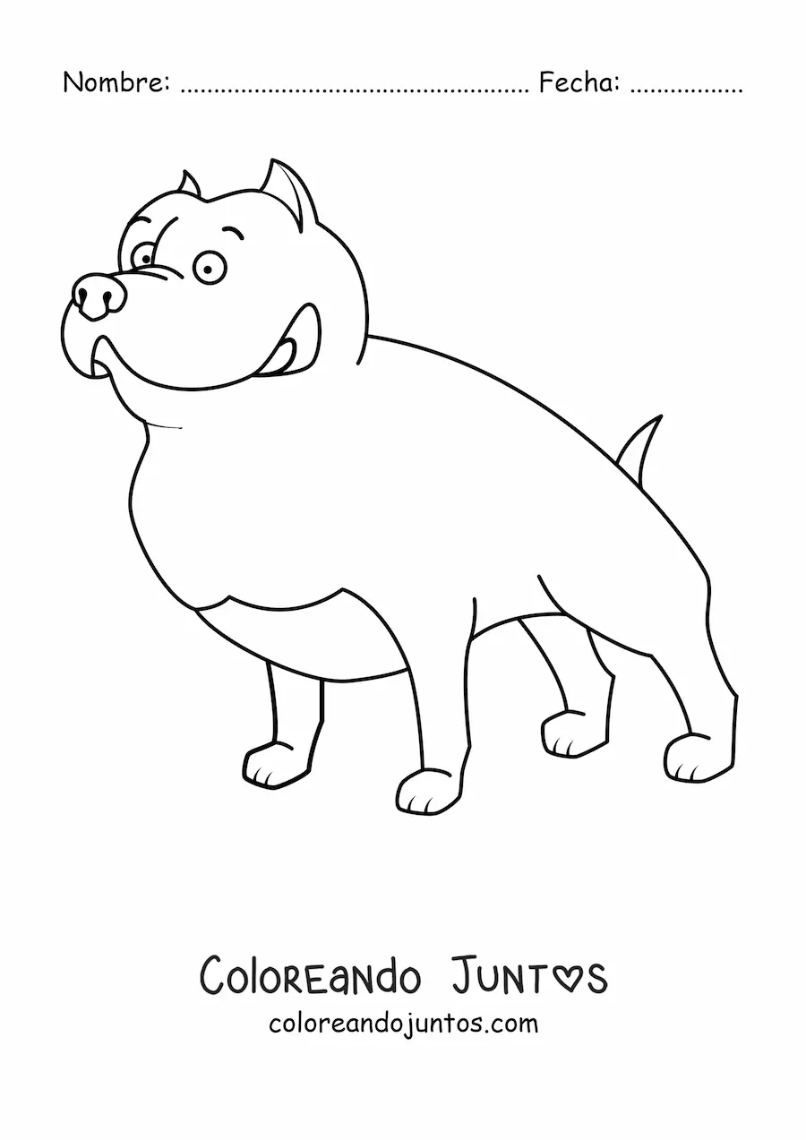 Imagen para colorear de un pitbull