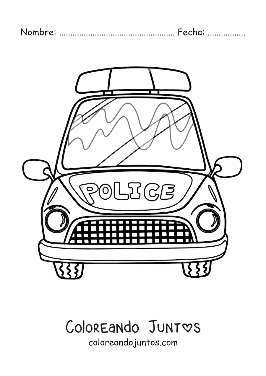 Imagen para colorear de una patrulla policial