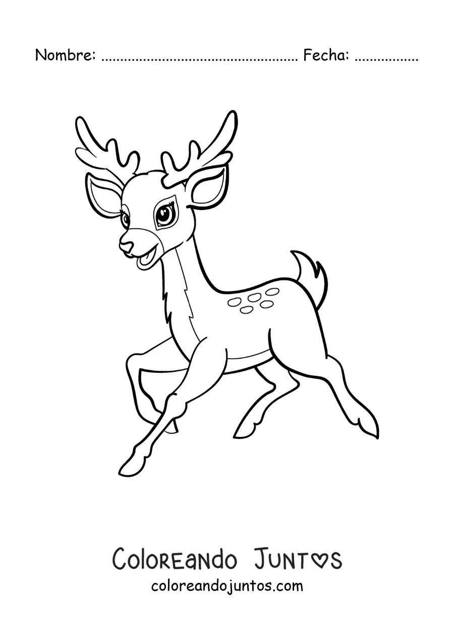 Imagen para colorear de Bambi animado
