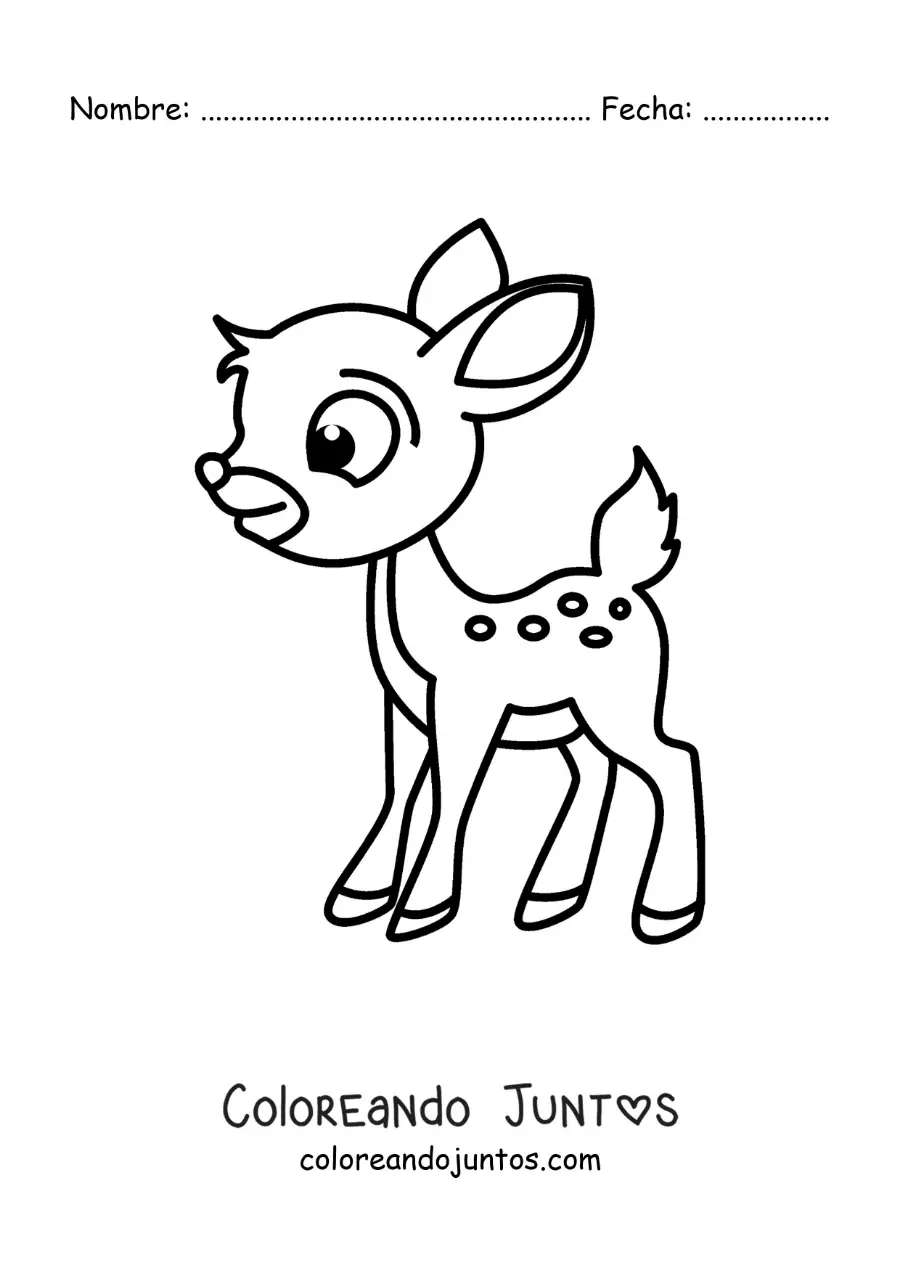 Imagen para colorear de caricatura de Bambi fácil