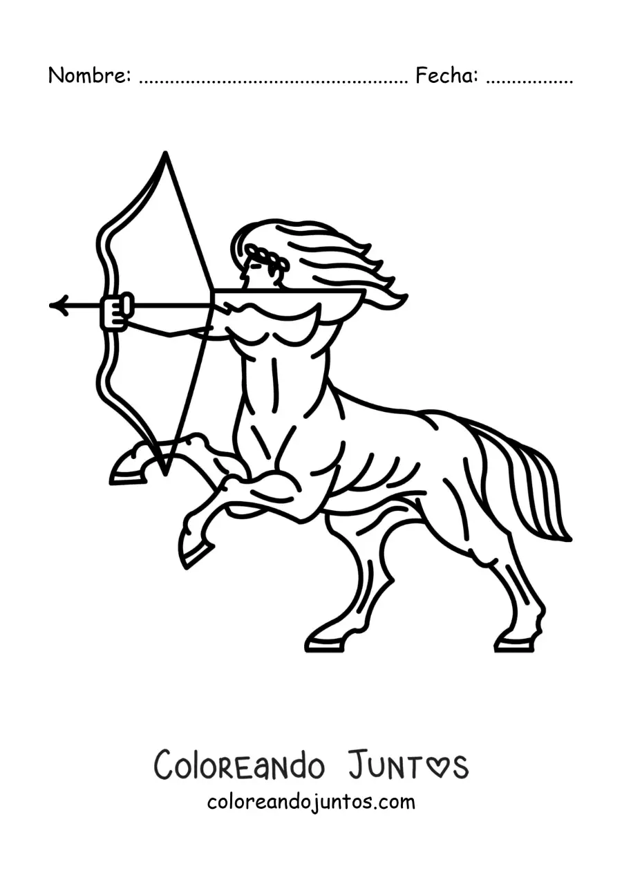 Imagen para colorear de centauro guerrero