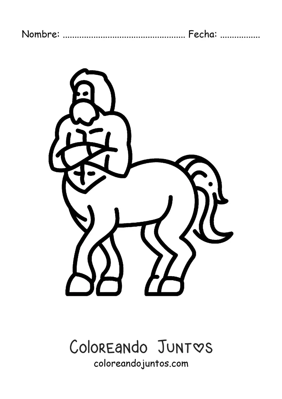 Imagen para colorear de centauro de la mitología griega fácil