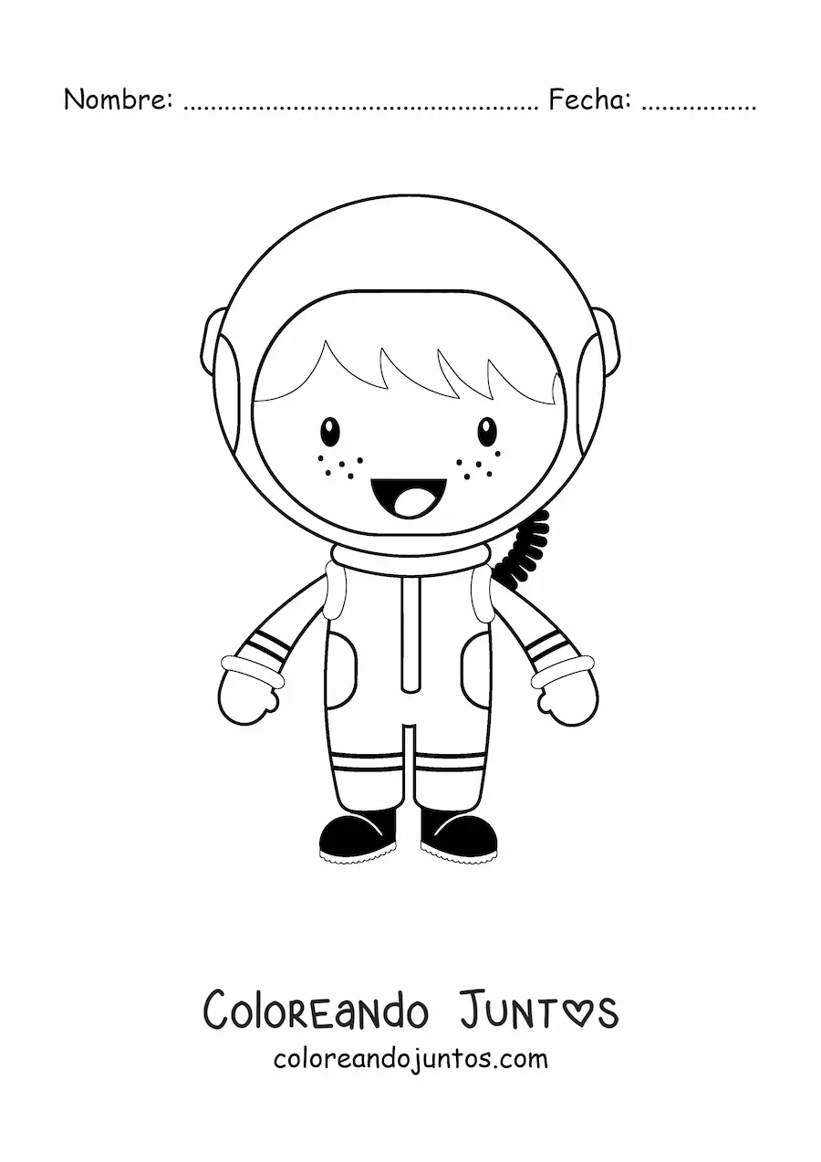 Niño astronauta animado | Coloreando Juntos