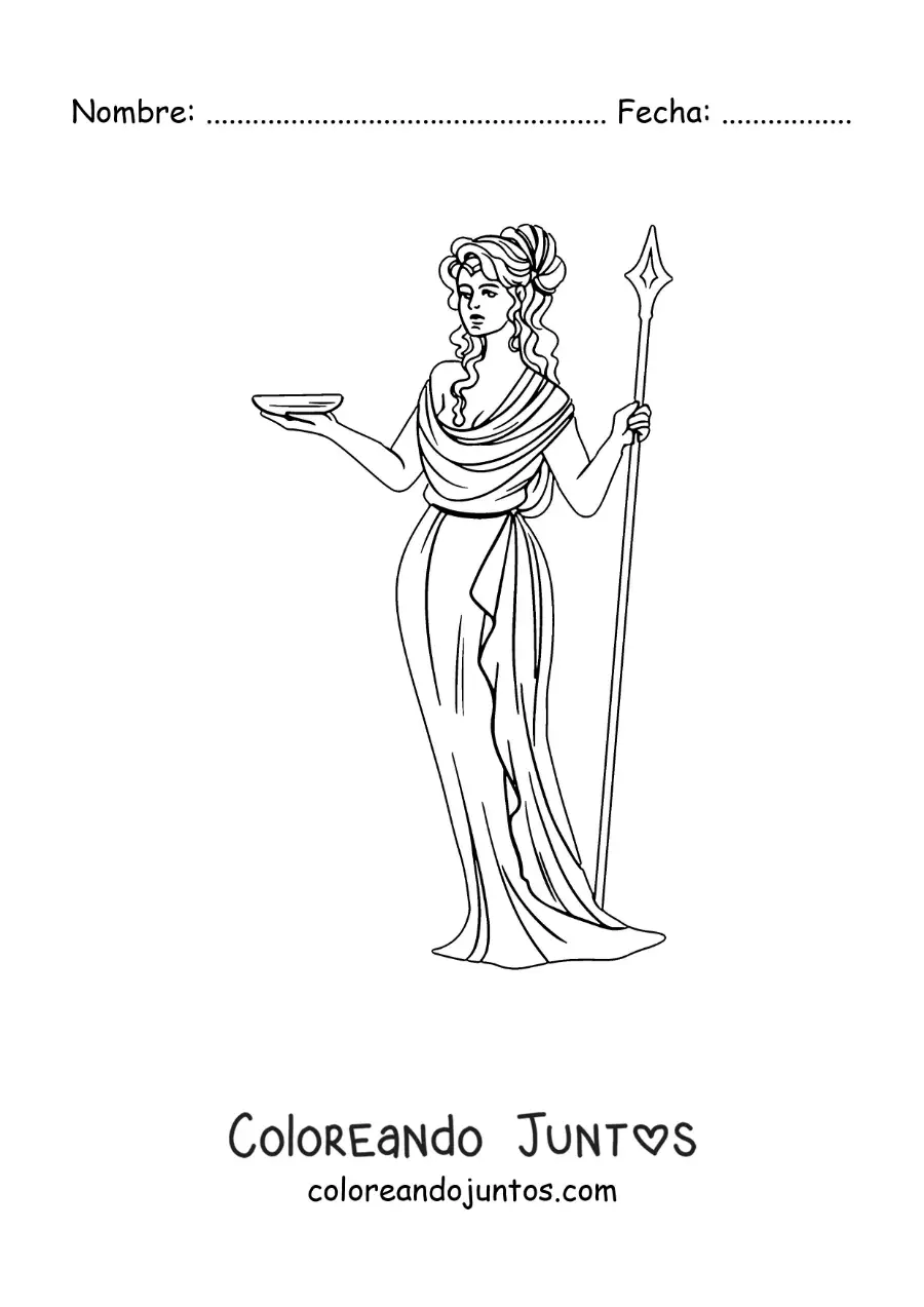 Imagen para colorear de Hera la reina de los dioses animada