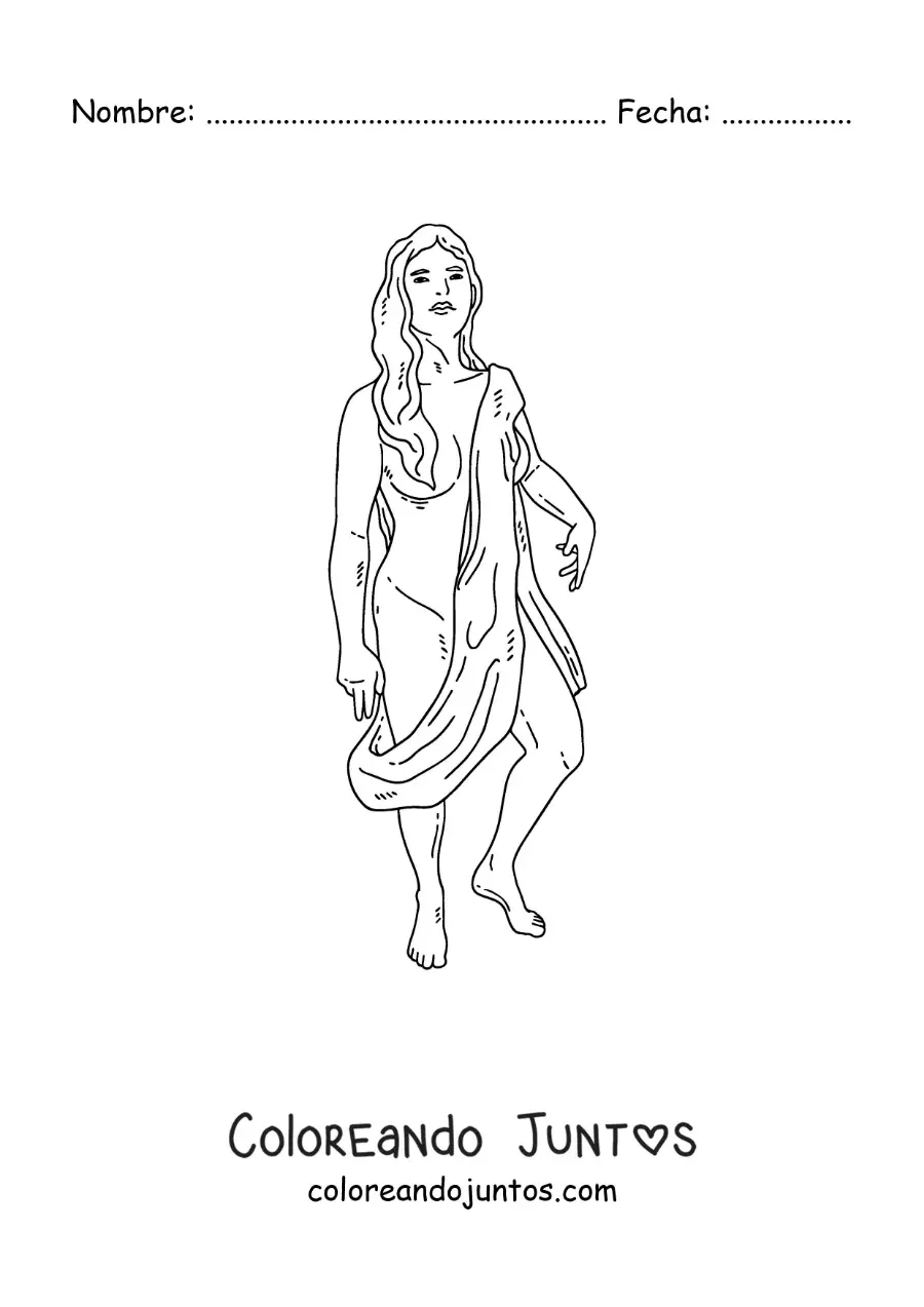 Imagen para colorear de Afrodita la diosa del amor realista