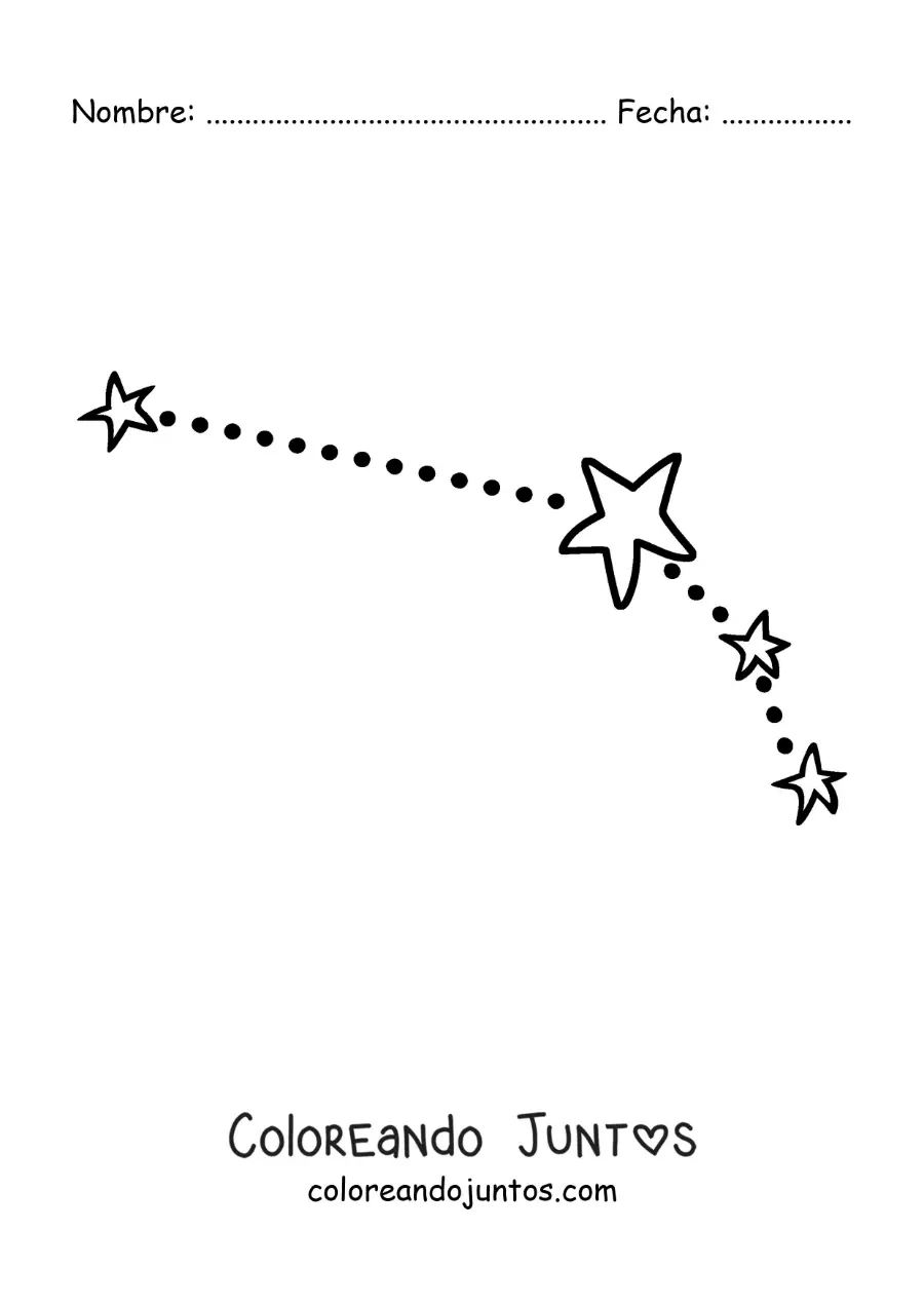 Imagen para colorear de constelación del signo aries