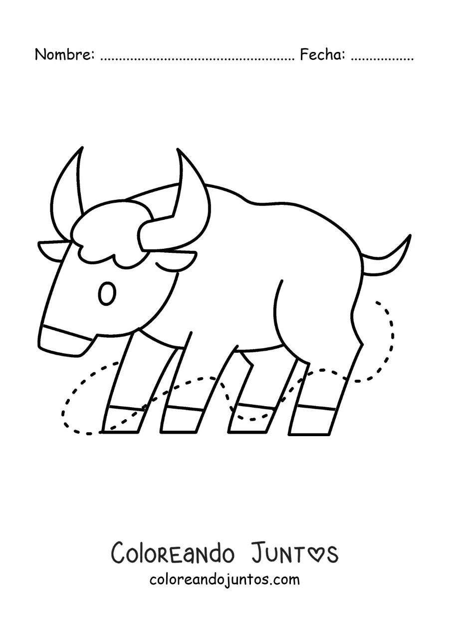Imagen para colorear de toro del signo tauro fácil