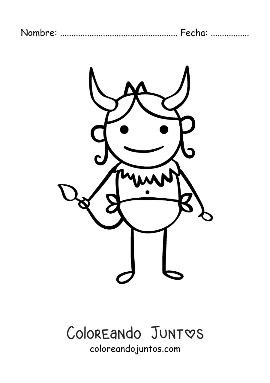 Imagen para colorear de caricatura de un personaje del signo tauro