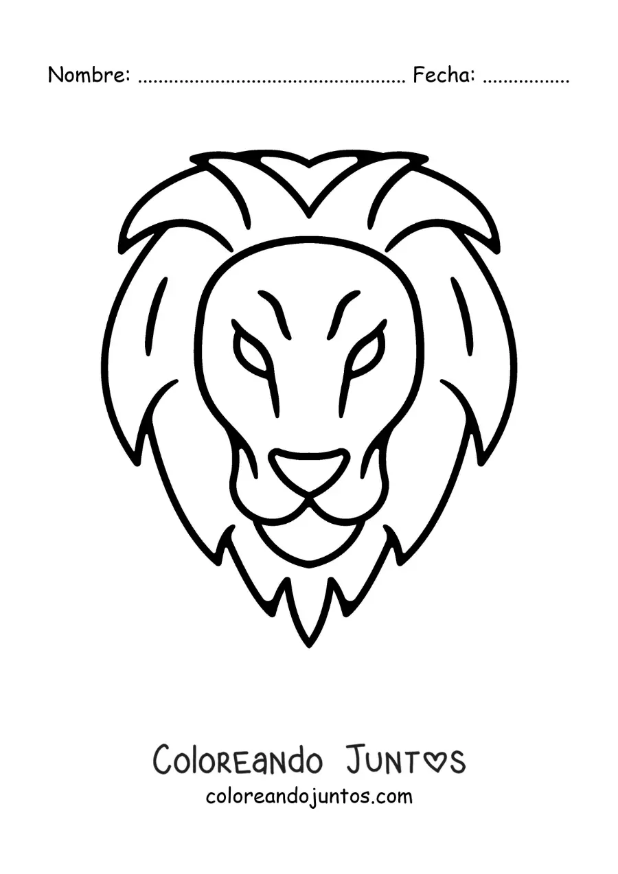 Imagen para colorear de león del signo leo