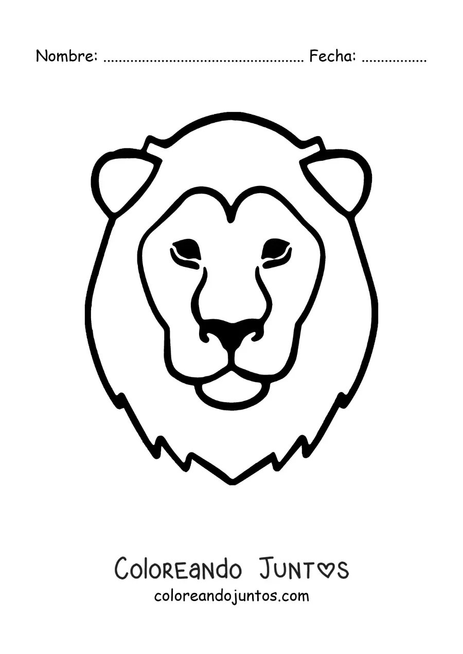 Imagen para colorear de león del signo leo grande