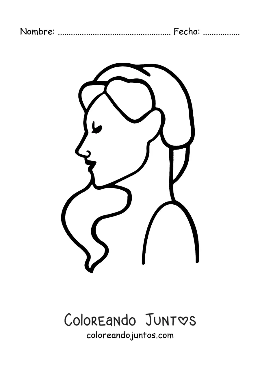 Imagen para colorear de la mujer símbolo de virgo
