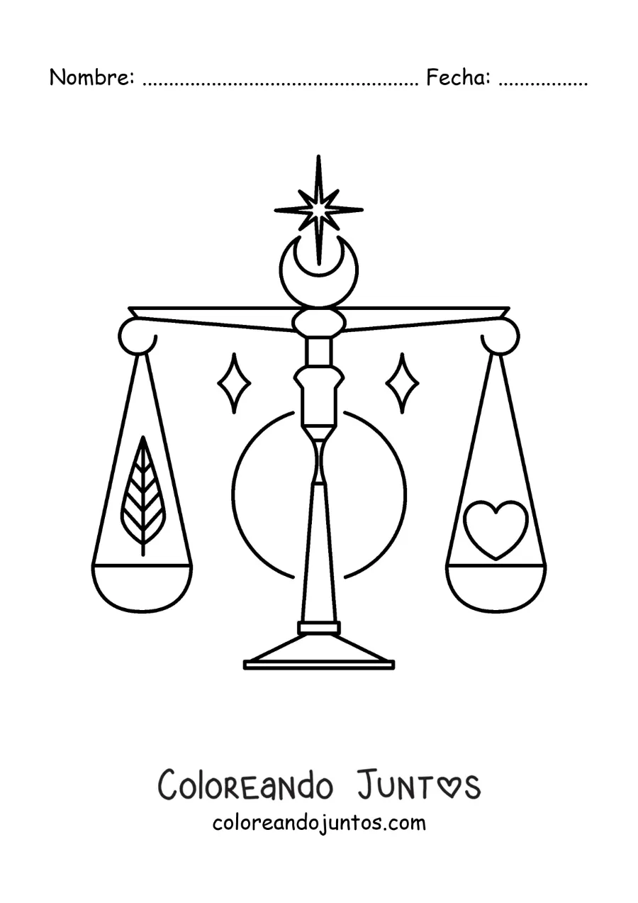 Imagen para colorear del símbolo de Libra