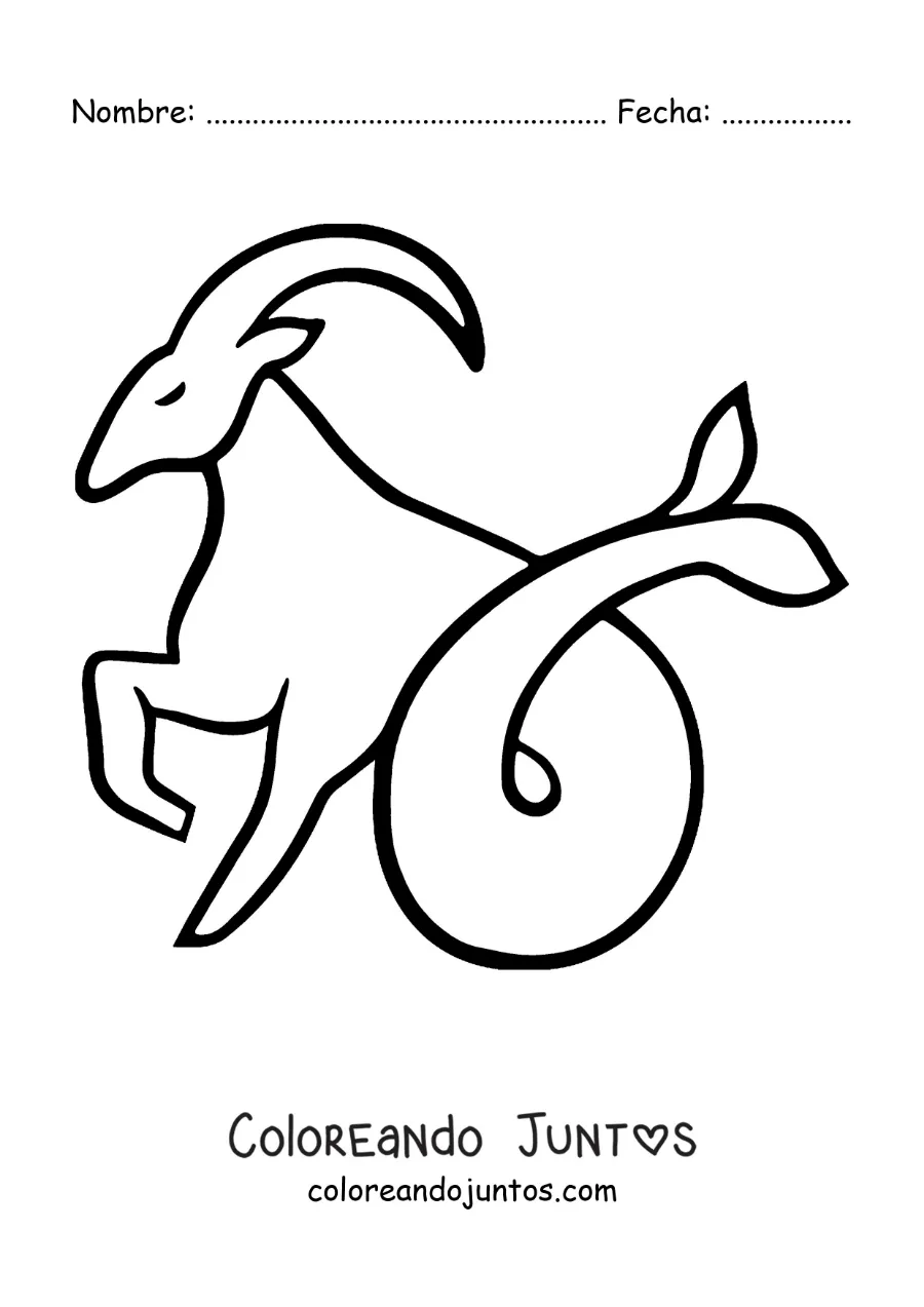Imagen para colorear de emoji de Capricornio