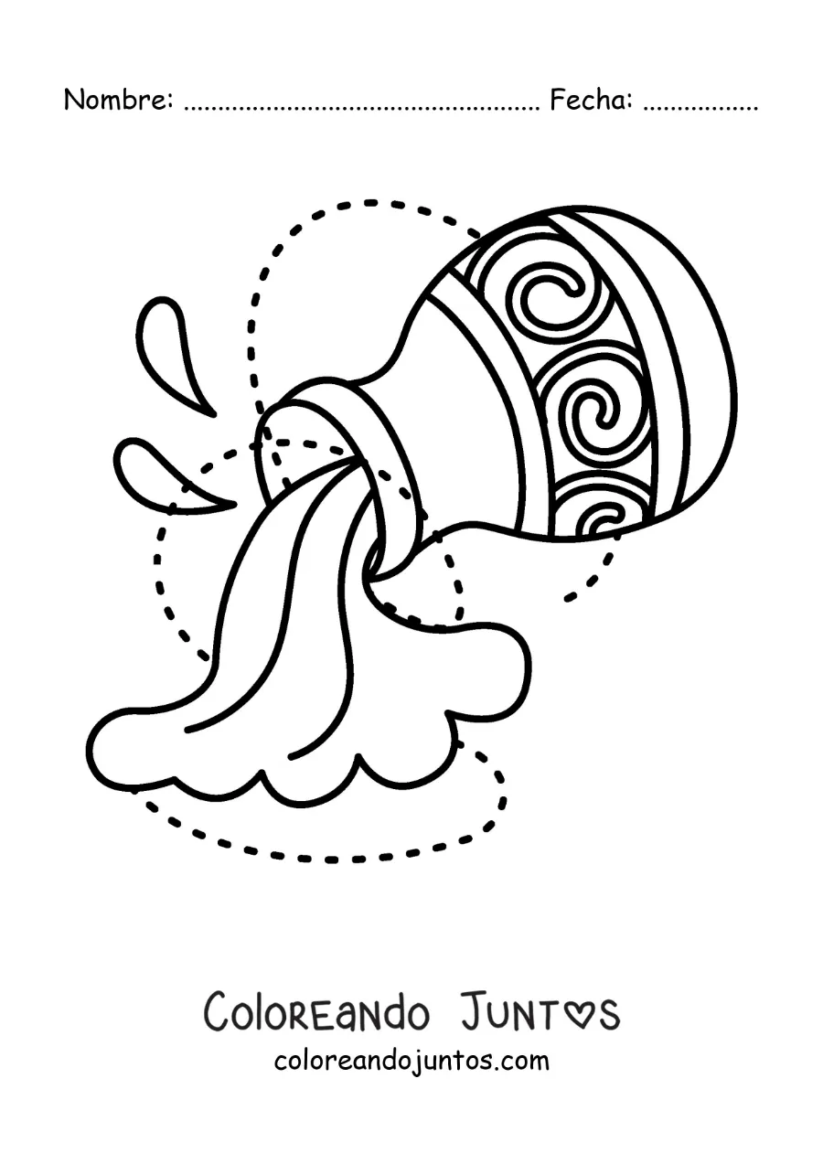 Imagen para colorear de símbolo del signo Acuario