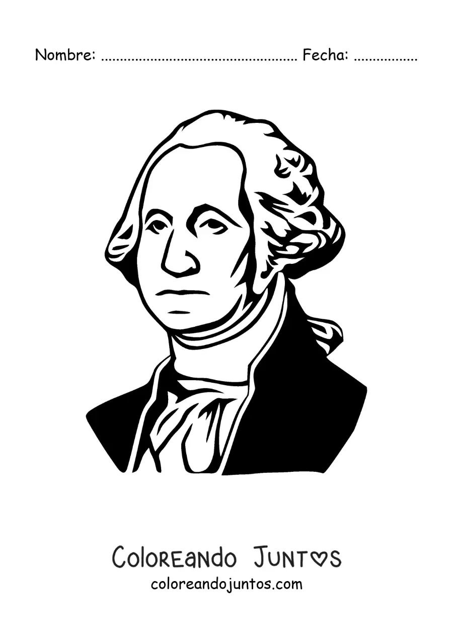 Imagen para colorear del rostro de George Washington