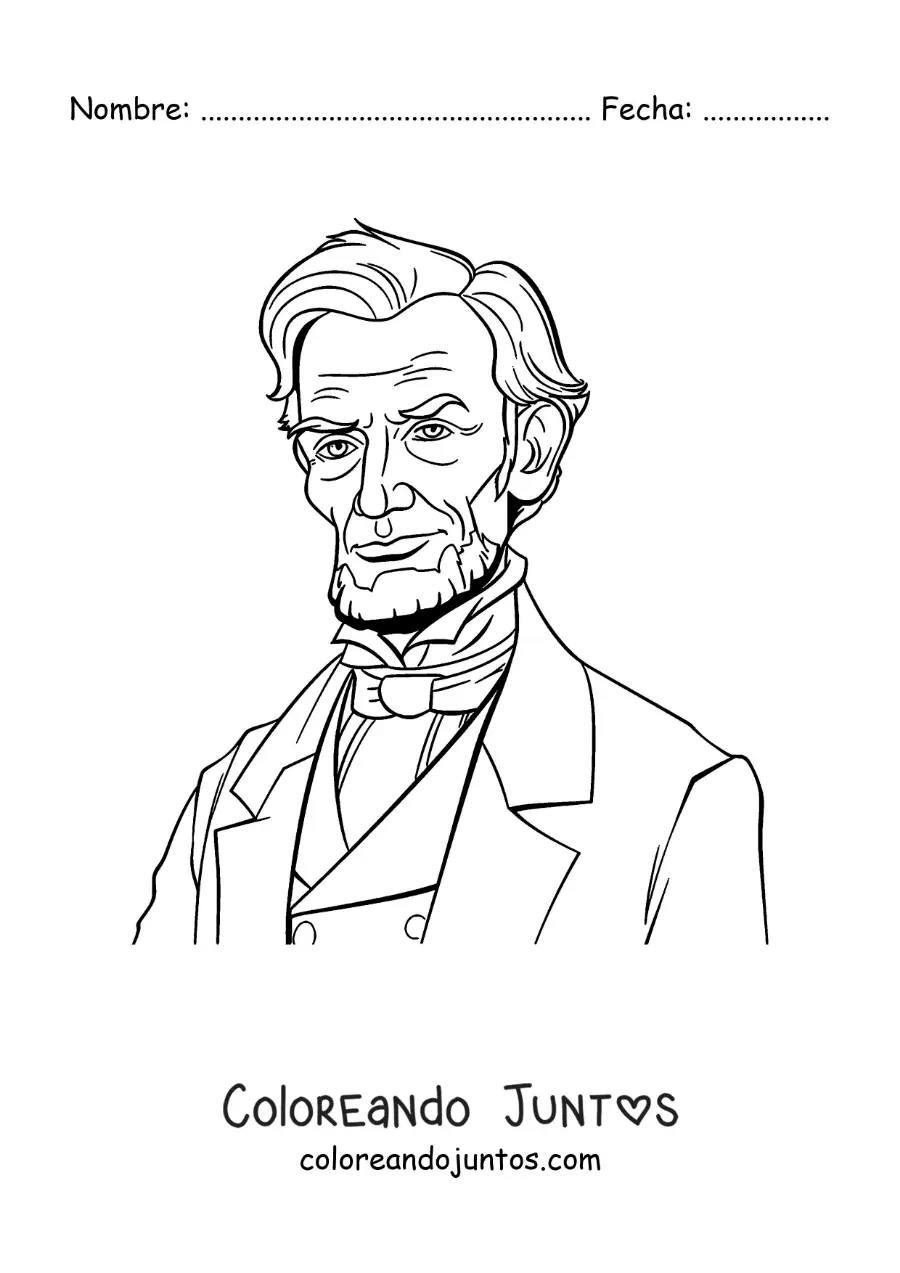 Imagen para colorear de Abraham Lincoln realista