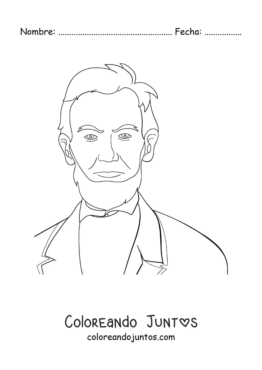 Imagen para colorear del presidente Abraham Lincoln