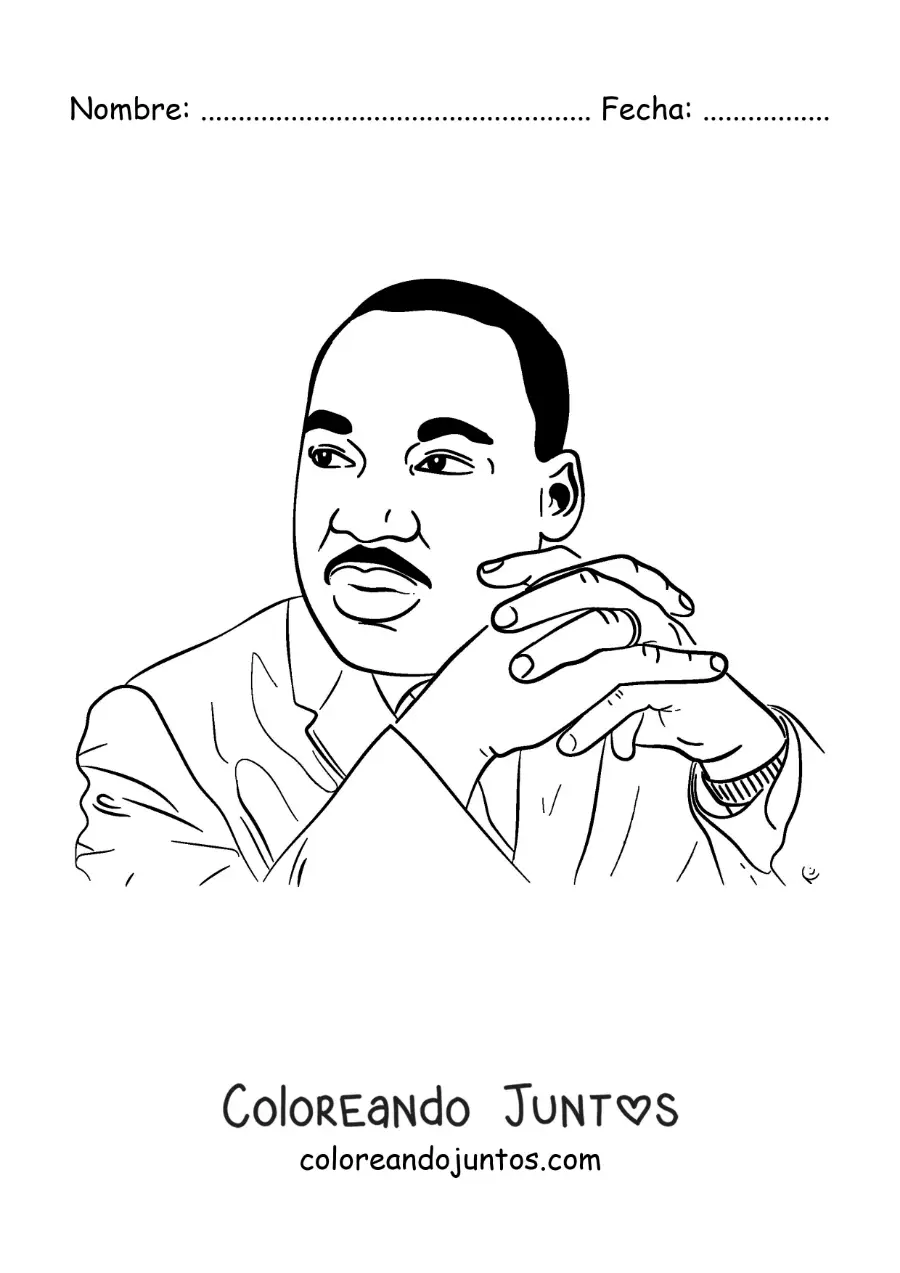 Imagen para colorear de Martin Luther King Jr