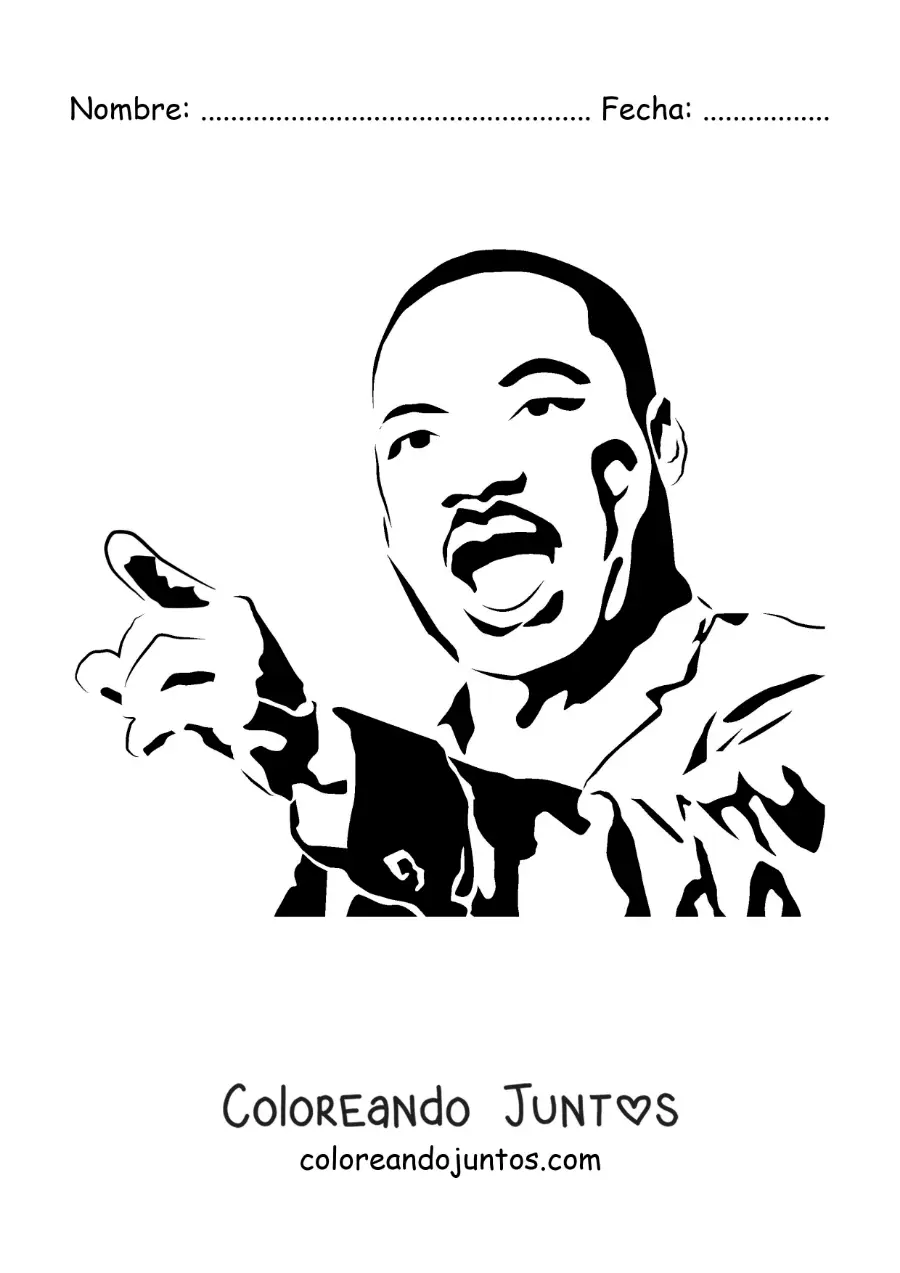 Imagen para colorear de Martin Luther King hablando