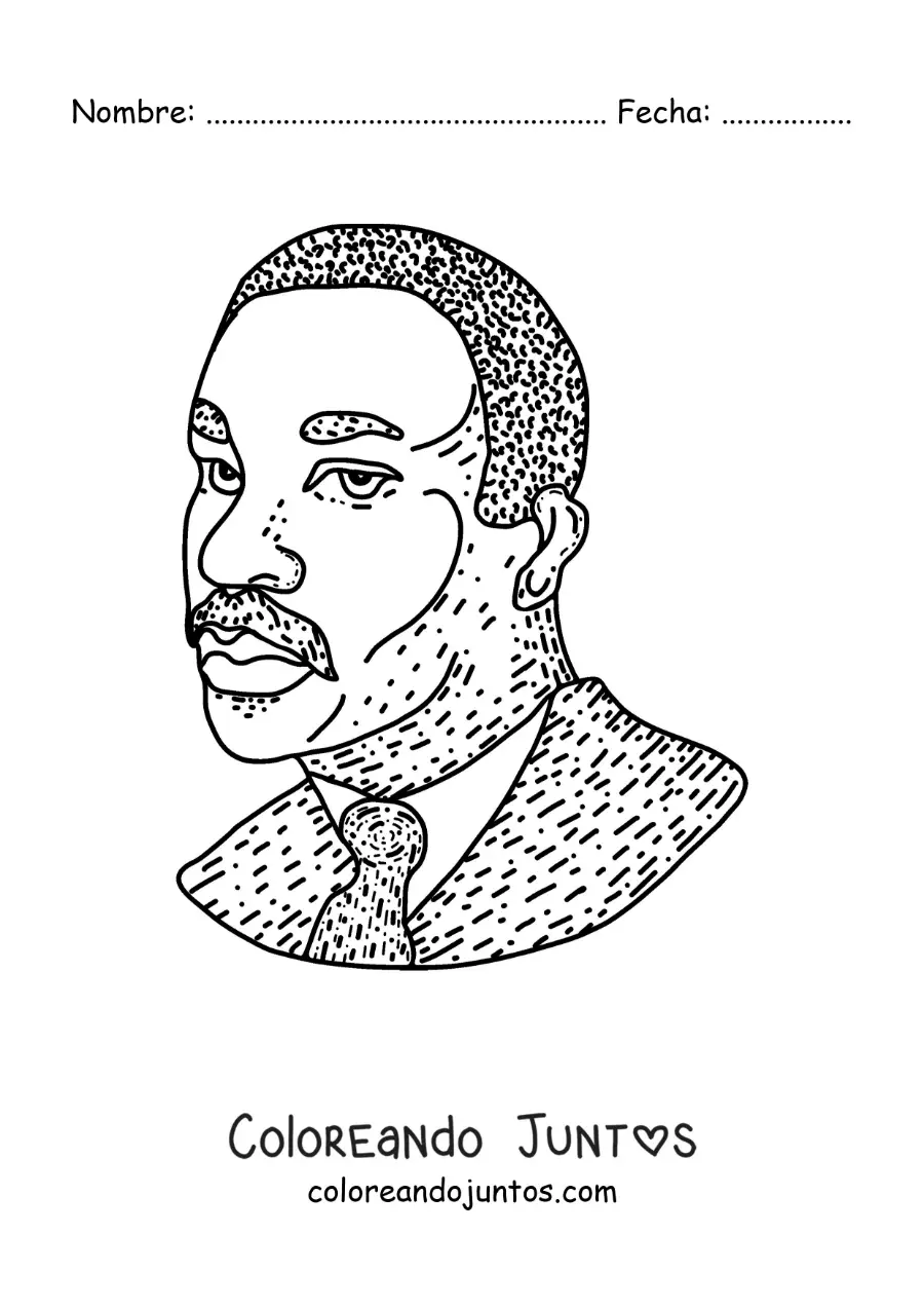 Imagen para colorear de caricatura de Martin Luther King