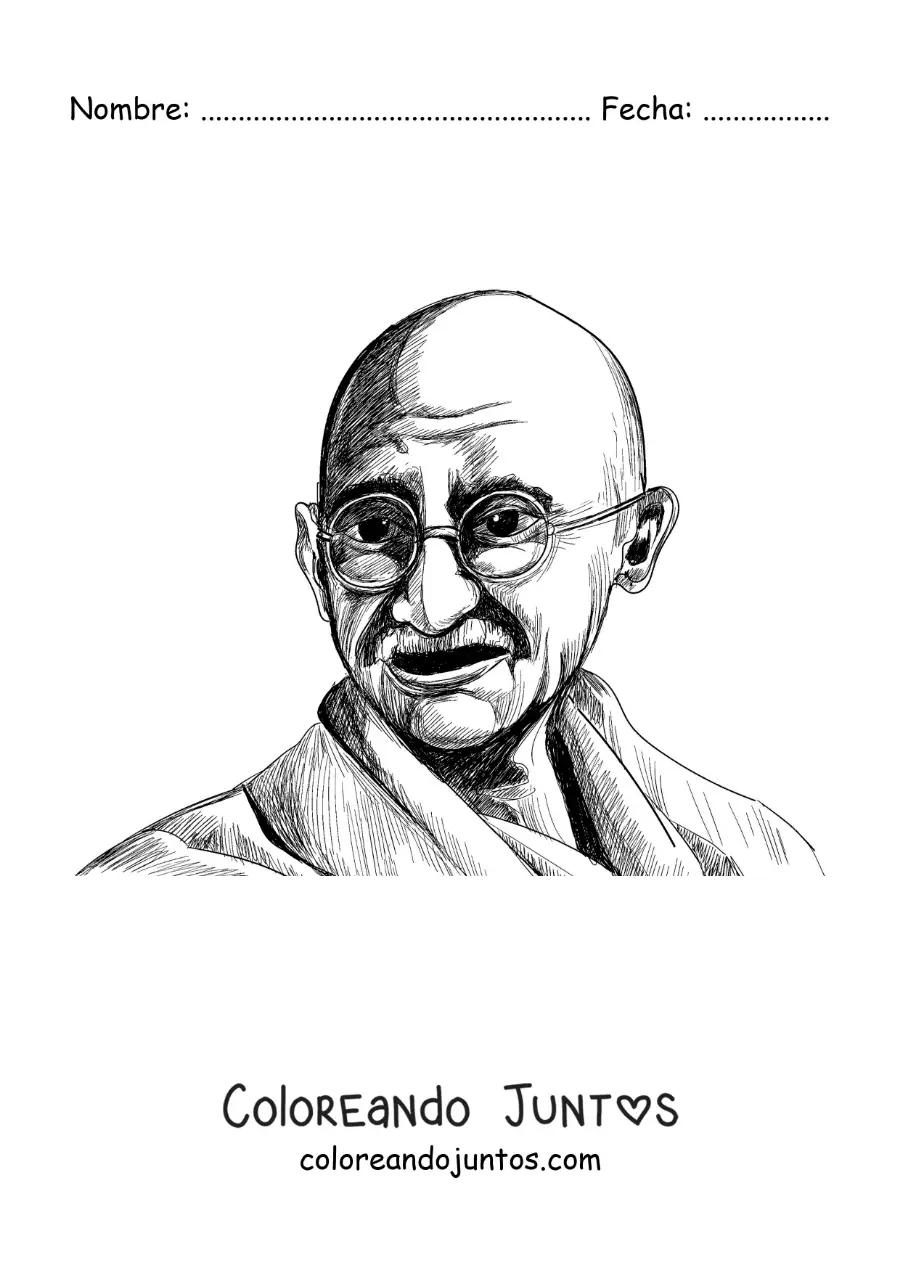 Imagen para colorear de Mahatma Gandhi