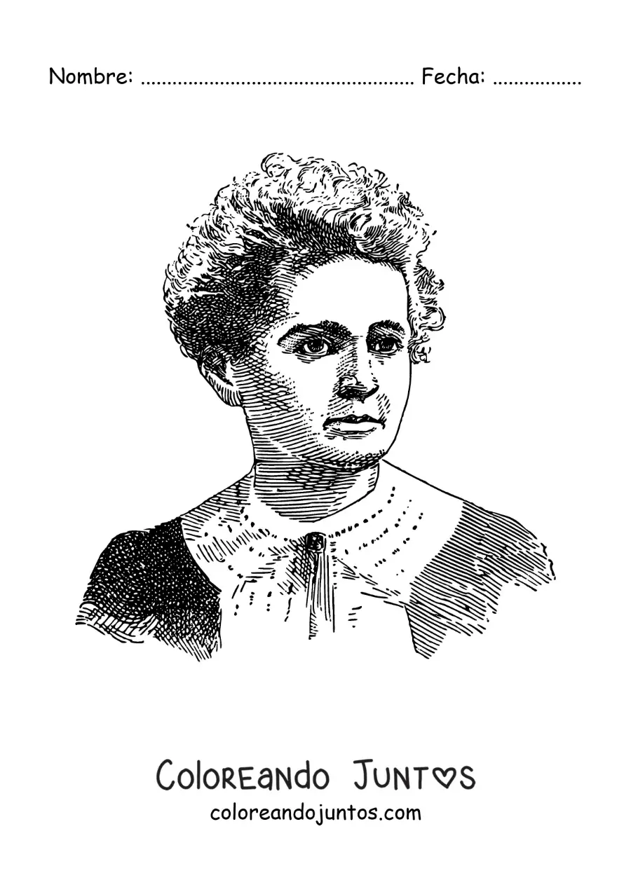Imagen para colorear de Marie Curie