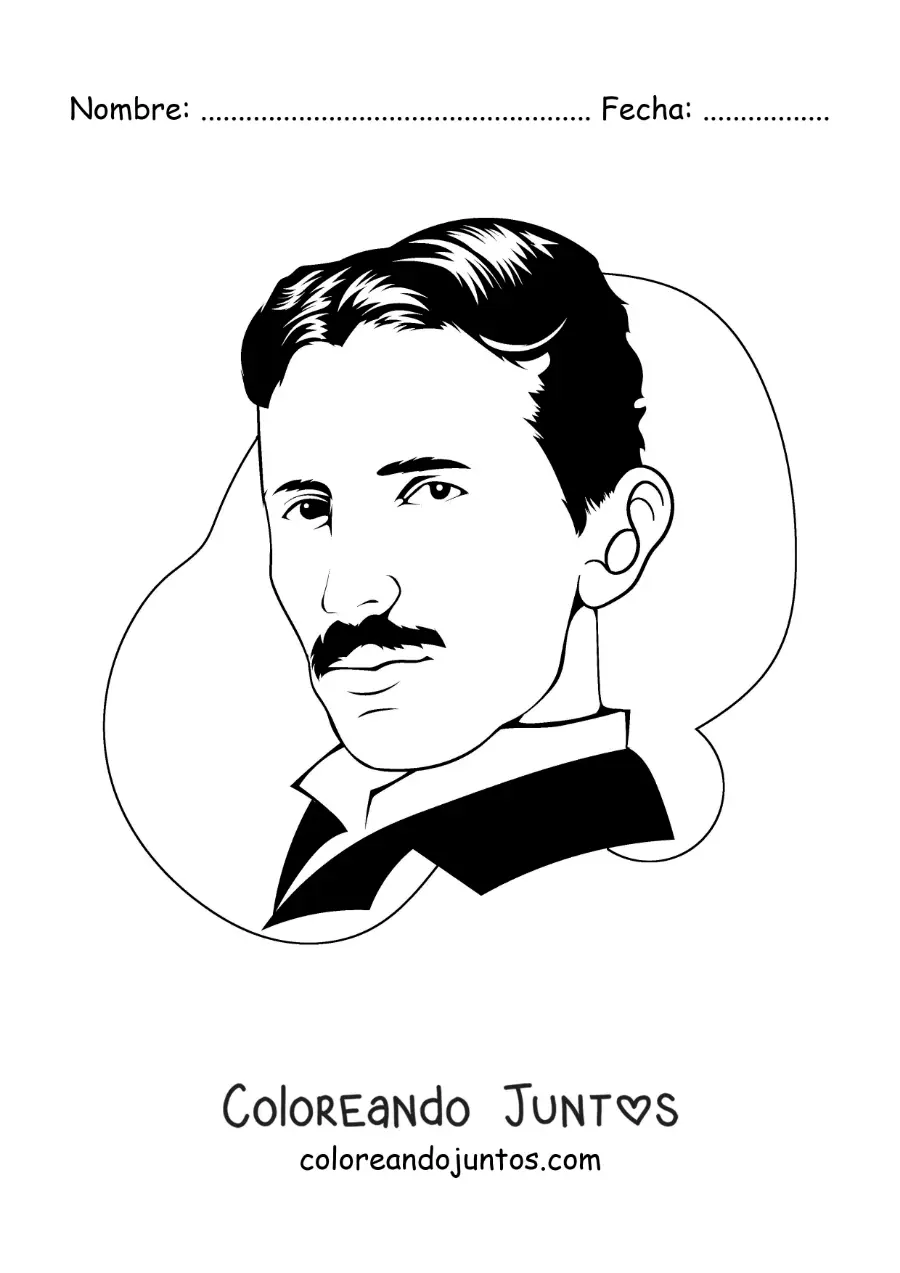 Imagen para colorear de Nikola Tesla
